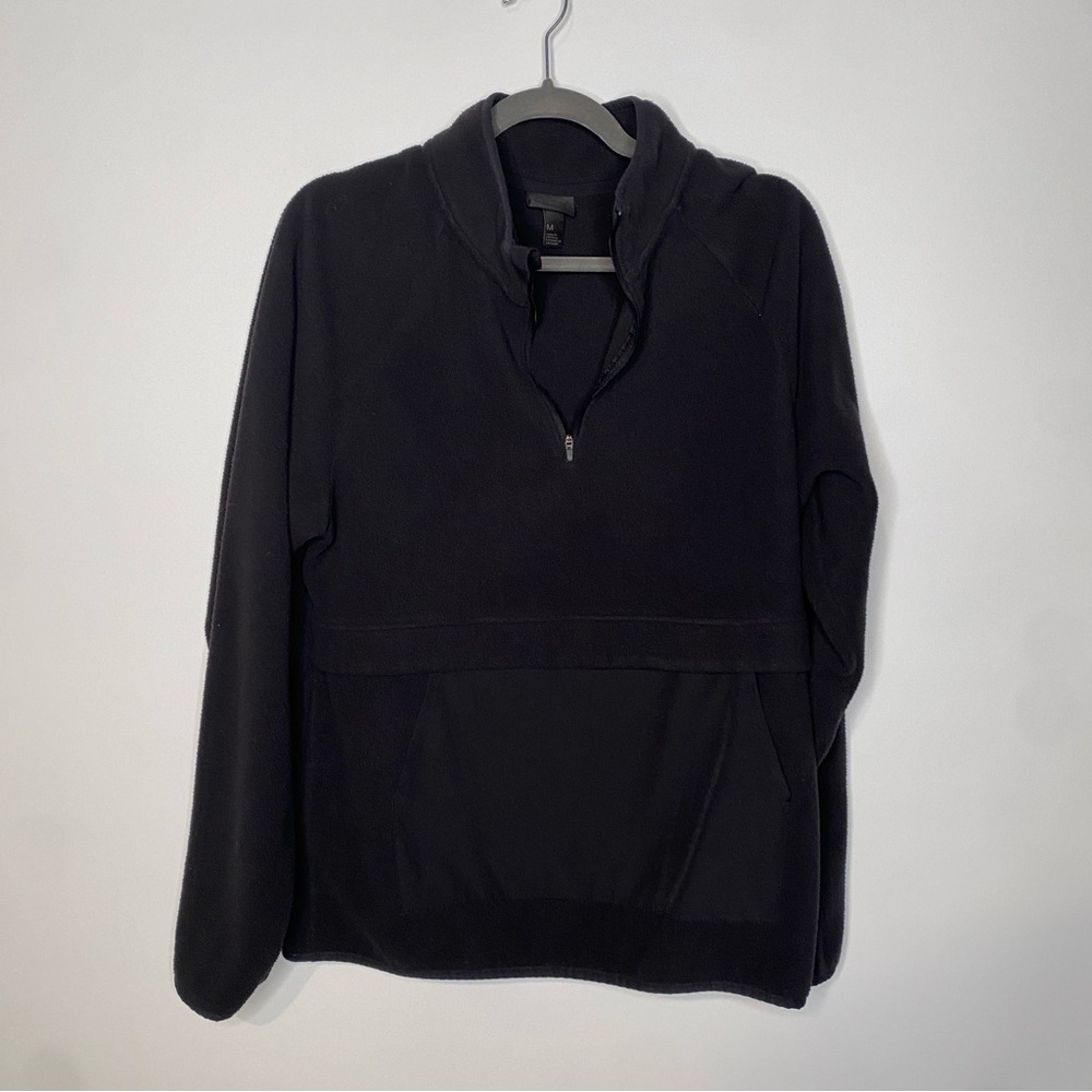 Zella Black Half Zip Pullover Fleece Sweatshirt Long Sleeve Size Medium